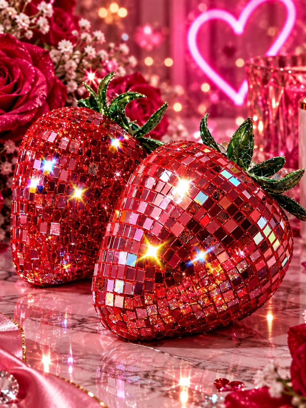 Red Sparkling Strawberry Wall Decor
